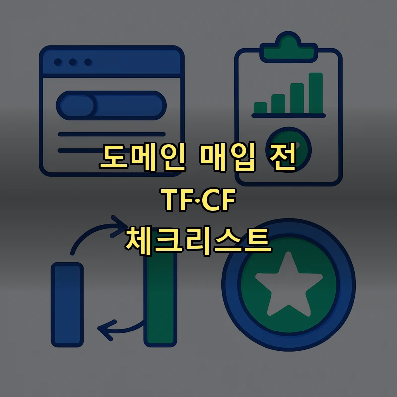 도메인 매입 전 TF CF 체크리스트 점검 항목 플랫 벡터 일러스트